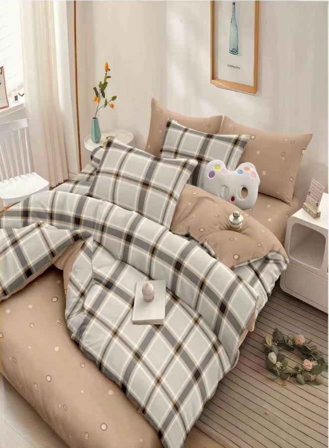 Luxury 6-Piece Duvet Cover Set – King/Queen/Single Sizes – Includes Comforter Cover, Fitted Sheet & 4 Pillowcases – Elegant & Comfortable Bedding